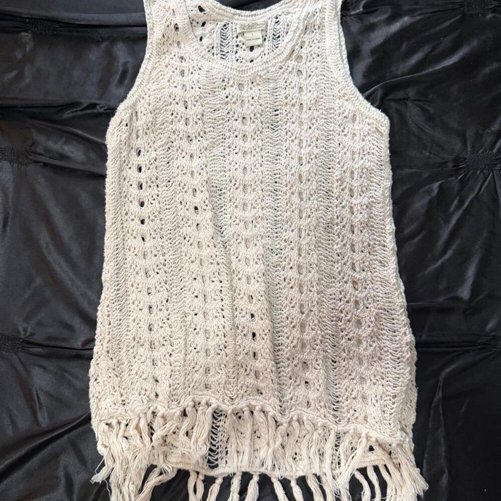 Lucky brand vintage cream crochet